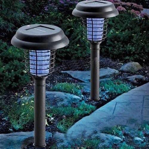 Solar Powered Insect Mosquito Killer Lamp LED Light Pest Bug Zapper Home Garden 