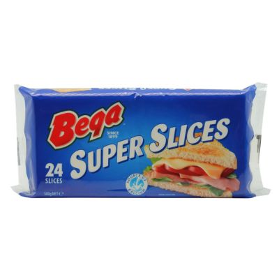 Premium import🔸( x 1) BEGA SUPER SLICES เชดด้าชีสแบบสไลด์ นำเข้าจากออสเตรเลีย 500 g. [BE03]