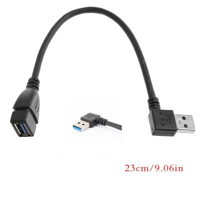 ขายดี] USB 3.0ซ้าย/ขวา90องศาชายอะแดปเตอร์ตัวเมียสายเคเบิลต่อขยาย