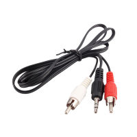 สายสัญญาณ 3.5 mm Stereo Jack to 2 RCA Phono Plugs Audio Cable Lead For iPod Mp3 Mp4 Player 1.5m