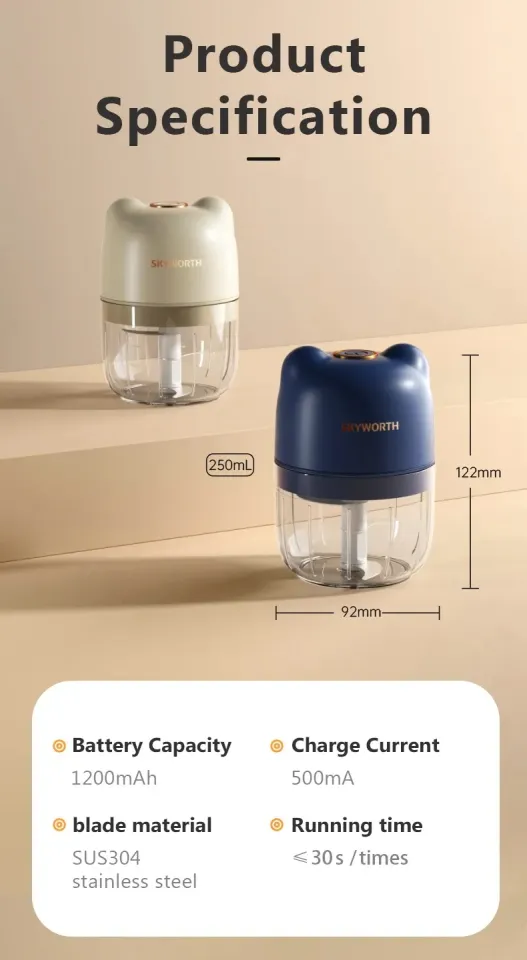 Anti-slip Cordless Mini Food Processor & Portable Small Food