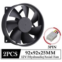 Gdstime 90MM Round Fan 12V 92x25MM Brushless DC Axial Fan For PC Case CPU Cooling 9225 3PIN W/FG Function Computer Cooling Fan Cooling Fans