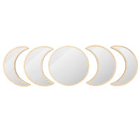 5PcsSet Acrylic Decorative Mirrors Moon Moon Cycle Variation Creative Bohemian Mirror Decorative Wall Mirror Home Room Decor