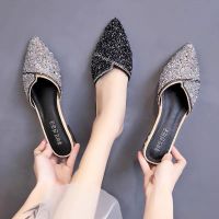 Womens Comfort Flat Mule Shoes Fashion 2.5cm Pointed Toe Slippers