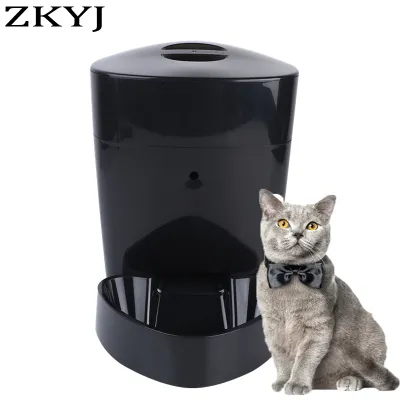 4L Large Capacity Automatic Feeder Smart Voice Recorder APP Control Timer Feeding Cat Dog Food Dispenser WiFiButton Version