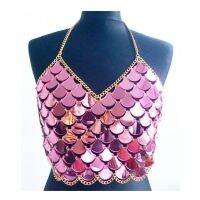 Cosplay Photographic Props Sequin Vest Crop Tanks Tops Summer Beach Fashion Metal Alloy Exotic
