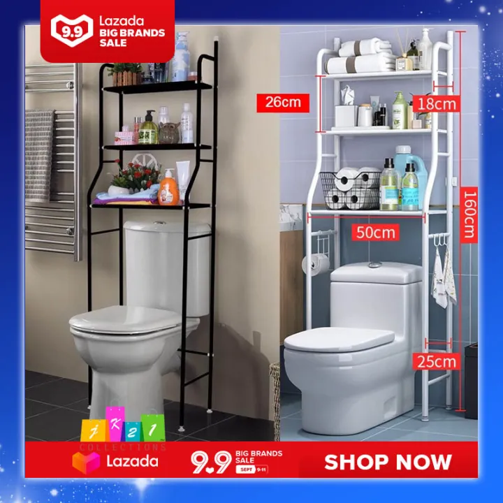 3 Layer Over Bathroom Storage Rack Stainless Steel Toilet Shelf Holder Washing Machine Space