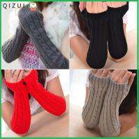 QIZUI Girl Spring Ladies Winter Women Long Knit Mitten Arm Warmer Twist Fingerless Gloves