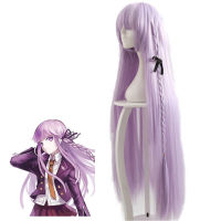 20216 PCS Kyoko Kirigiri Cosplay Costume Danganronpa Women Jacket Suit Dangan Ronpa Black Dress Skirt Set Long Purple Wig Gloves