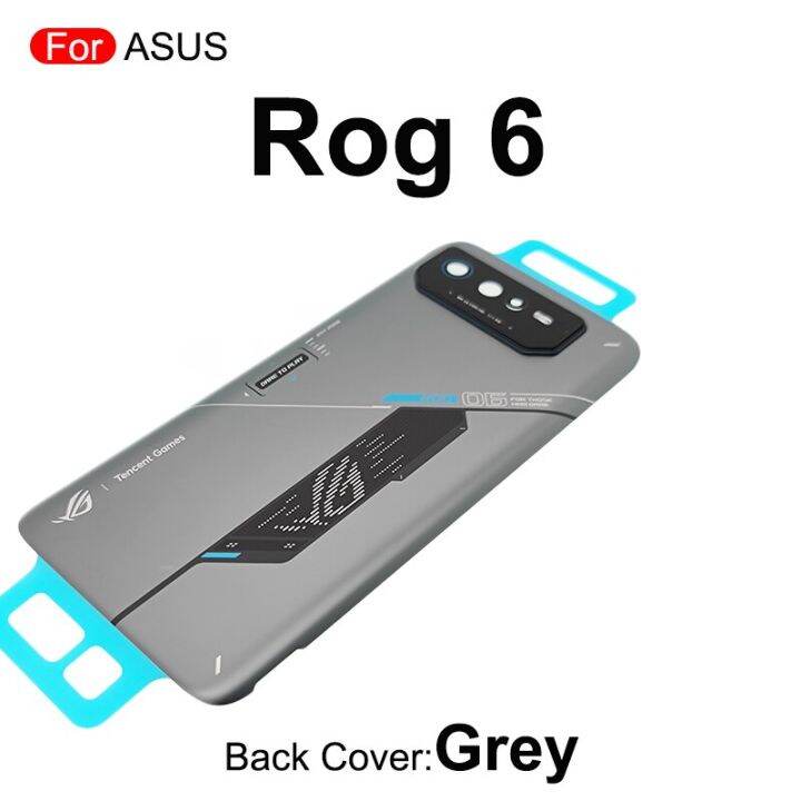 1ชิ้นสำหรับ-asus-rog-phone-6-rog6สีเทาสีดำสีขาวกรอบด้านหลังฝาหลังอะไหล่ทดแทน