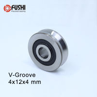 V041204 (4ชิ้น) V Groove Sealed Ball Bearing 4*12*4มม. ลูกรอกล้อแบริ่ง V20.5 Guide Track Rlooer แบริ่ง