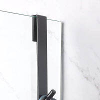 2Pcs Extended Hooks Glass Shower Door Stainless Steel Towel Hooks Over Frameless Glass Wall Punch-Free Hanging Towels tools