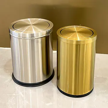 Golden Bathroom Trash Bucket  Black Golden Bathroom Trash - 15l