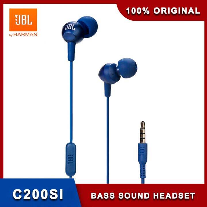 JBL C200SI 3.5mm Wired Earphones Sports Music Headset Gym Gaming