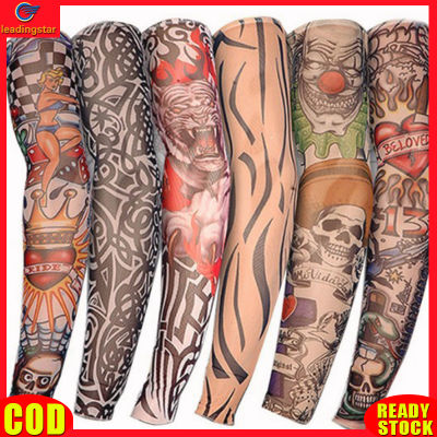 LeadingStar RC Authentic 6PCS UV Sun Protection Arm Sleeves For Men Women Cooling Fake Tattoos Sleeves Outdoor Sunscreen Sports Arm Sleeves