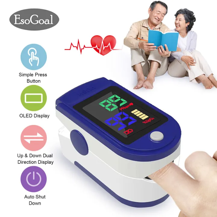 EsoGoal Pulse Oximeter Monitor Finger Oxymeter Meter Clip Sensor Oled Display Pulse Oximeters