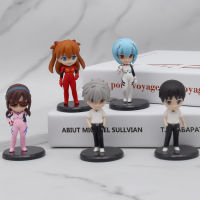 Neon Genesis Evangelion 5-Piece Set Polo Langley Model Doll Toy Cake Car Decoration Hand Office