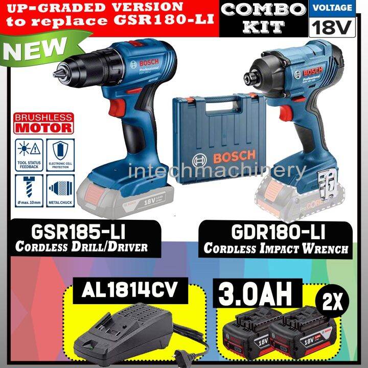 Bosch blue 18v brushless 3 piece 2 x 3.0 ah best sale combo kit