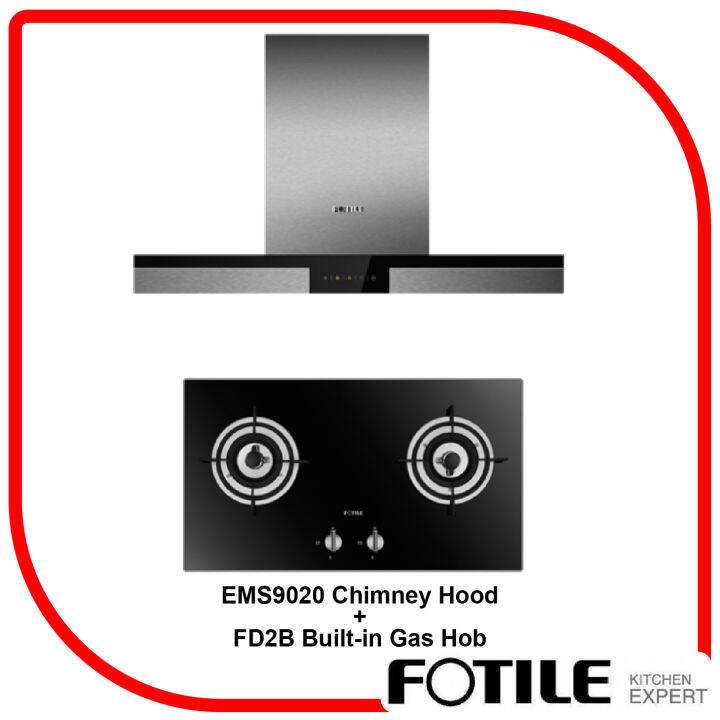 Fotile EMS9020 Chimney Hood + FD2B Built-in Gas Hob | Lazada