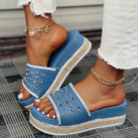 Luxury nd Platform Wedges Women Slippers Sport Casual Sandals 2022 New Summer Women Shoes Fad Design Flip Flops Slides Mujer