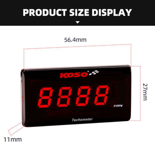 koso-มิเตอร์วัดรอบต่อนาที0-20000rpm-เครื่องวัดความเร็วรอบมอเตอร์ไซค์-led-ดิจิตอลกันน้ำเครื่องวัดชั่วโมงอเนกประสงค์เกจวัดความเร็วสำหรับ-honda-ka