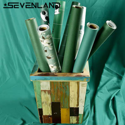 Sevenland Self adhesive Green Series Wallpaper Home Decor For Living Room Bedroom Background Wall Stickers Vintage