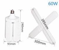 โคมไฟไฟแบบพับ E27 110V 220V 4ใบพัดโคมไฟ Led 30W 45W 60W พับได้โคมไฟไฟ LED สำหรับห้องครัวหรือโกดัง