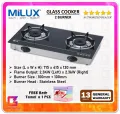 [BUBBLE WRAP] *FREE BATH TOWEL* Milux MSG-6300 Glass Top Gas Stove Stainless Steel Body. 