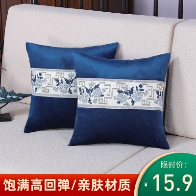【SALES】 New Chinese Style Thickened Linen Solid Wood Sofa Waist Pillow Classical Cover Removable and Washable Bedside