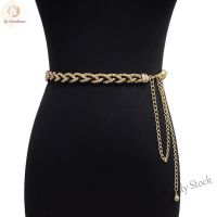 【hot sale】 ☼❀ B55 Summer Las Fashion Sweet Metal Chain Braided Thin Waist Chain Dress Decoration Belts For Women Luxury Designer Brand