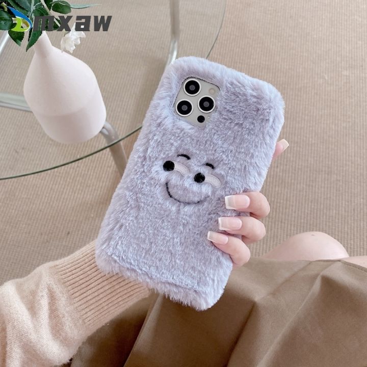 cold-noodles-funny-face-plush-ขนสัตว์สีม่วงโทรศัพท์กรณีสำหรับ-samsung-galaxy-หมายเหตุ20-ultra-10-9-8-5-s10e-s10-s9-s8-s7-s6-edge-plus-ฝาครอบซิลิโคน