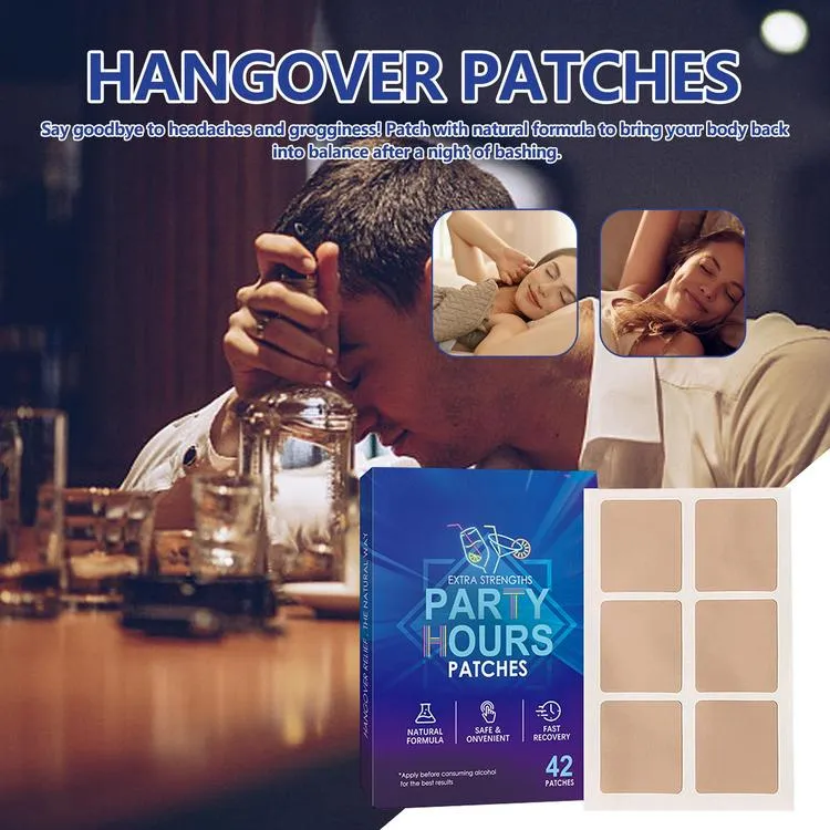 Party Patches Hangover 42Pcs Alcohol Flush Patch Recovery Patch