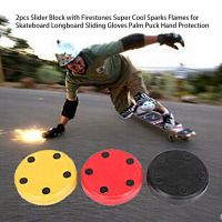 Slider Block with Firestones Super Cool Sparks Flames for Skateboard Longboard Sliding Gloves Palm Puck Hand Protection Glove