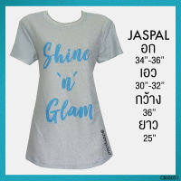 USED Jaspal - Glittery Gray Letter Top | เสื้อแขนสั้นสีเทา สีฟ้า เสื้อกลิตเตอร์ ลายกราฟฟิก เสื้อยืด คอกลม ทรงใหญ่ แท้ มือสอง