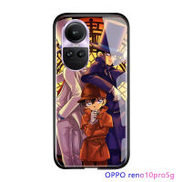 Serpens เคสสำหรับ OPPO Reno10 Pro 5G กันกระแทกลายอนิเมะสำหรับเด็กผู้หญิงนักสืบเคสโคนันเคสเด็กแบบปิดตัวขโมยผีกระจกนิรภัยมันวาวฝาหลังโทรศัพท์