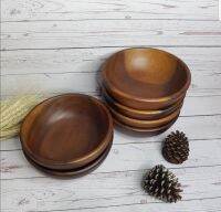 ชามสลัด 7  ไม้ชิ้นเดียว Acaciawood Solid wood bowl