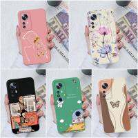 เคสโทรศัพท์เสี่ยวหมี่โทรศัพท์12 Pro 12T Pro 5G แบบนิ่มที่เป็นซิลิโคนเหลวผีเสื้อดอกไม้ TPU ด้านหลังกันกระแทกที่ครอบสำหรับ Xiaomi 12เปลือกหอยแบบอัลตรากันชน Fundas 22081212UG กันชน