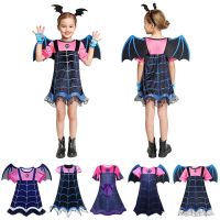 Disney Girls Vampirina Cosplay Costumes Halloween Birthday Party Vampire Dress up Clothing Kids Children Princess Dresses Outfit