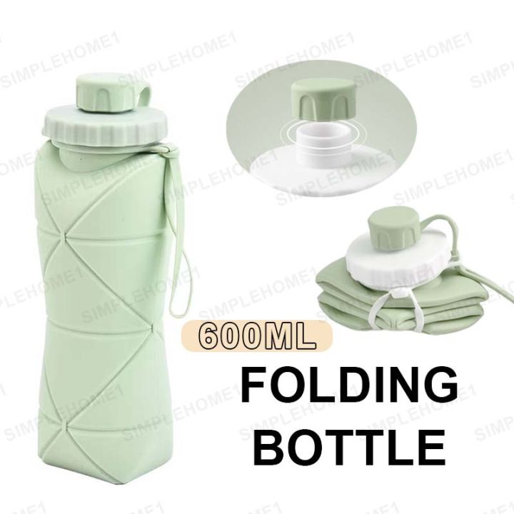 Collapsible & Leakproof Reusable Silicone Water Bottle, 600 ML