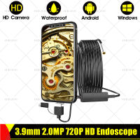 3.9mm 2.0MP 720P HD Endoscope Camera Mirco USB Type-C OTG Video Inspection Borescope Snake FlexibleRigid Cable Tube Endoscopy