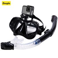 Donglin Snorkel Tube Set หน้ากากดำน้ำ Anti-Fog แว่นตาว่ายน้ำ Snorkel Tube สำหรับกล้องกีฬาใต้น้ำ GoPro