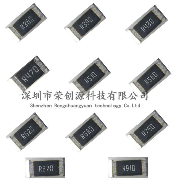 100pcs/lot 1206 smd Chip Resistor 1% R360 R390 R430 R470 R510 R560 R620 R680 R750 R820 R910 3.2*1.6mm 1/4W