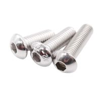 5pc UNC 5/16-18 3/8-16 US Coarse Thread 304 A2-70 stainless steel Allen Hex Hexagon Socket Button Head Round Screw Bolt ISO7380 Nails Screws Fasteners