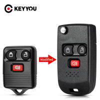 KEYYOU ดัดแปลงรถระยะไกลพลิกกรณีเชลล์กุญแจรถสำหรับฟอร์ดเมอร์คิวรี่หนี E150 F250 Fob อัตโนมัติ FO38 FO21ปกที่สำคัญ