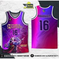 Ready Stock MOBILE LEGENDS LANCELOT - ALFA FULL SUBLIMATION BASKETBALL JERSEY CUSTOMIZED HIGH QUALITY