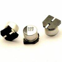 5ชิ้น100UF 16V 100MFD อลูมิเนียม SMD 16โวลต์ตัวเก็บประจุแบบอิเล็กโทรไลติก6มิลลิเมตร × 5มิลลิเมตร6*5มิลลิเมตร