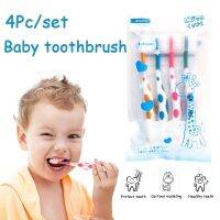 Kids Toothbrush 4pcs/set Adorable Cartoon Standing-Deer Brush Soft Bristle for Baby Tooth &amp; Tongue Cleaning Suit for 2-8 Years Kids Daily Necessit