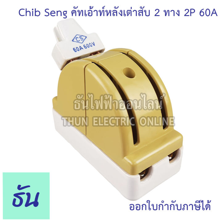 chib-seng-cut-out-คัทเอ้าท์หลังเต่า-2p-สับ-2-ทาง-ตัวเลือก-2p60a-2p100a-สะพานไฟ-หลังเต่า-cs-ธันไฟฟ้า