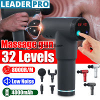 32 Gears Muscle Massager 8000r/min Therapy Massage Machine Relax Body Slimming Relief With 4 Heads Pain Sport Massage Machine