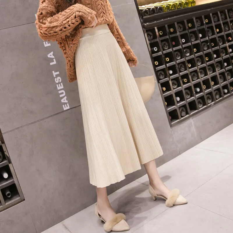 Chân váy len dài cao cấp SK2305  KRFashion style Hàn Quốc chất len dày mềm  mịn dáng dài xẻ tà mùa đông ấm áp